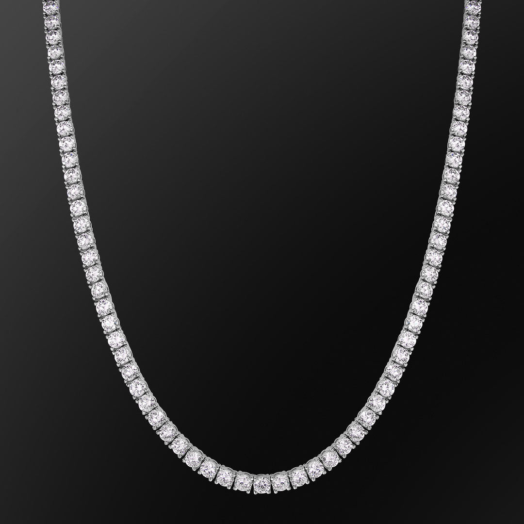 5mm Moissanite White Gold  Diamond Mens Tennis Chain