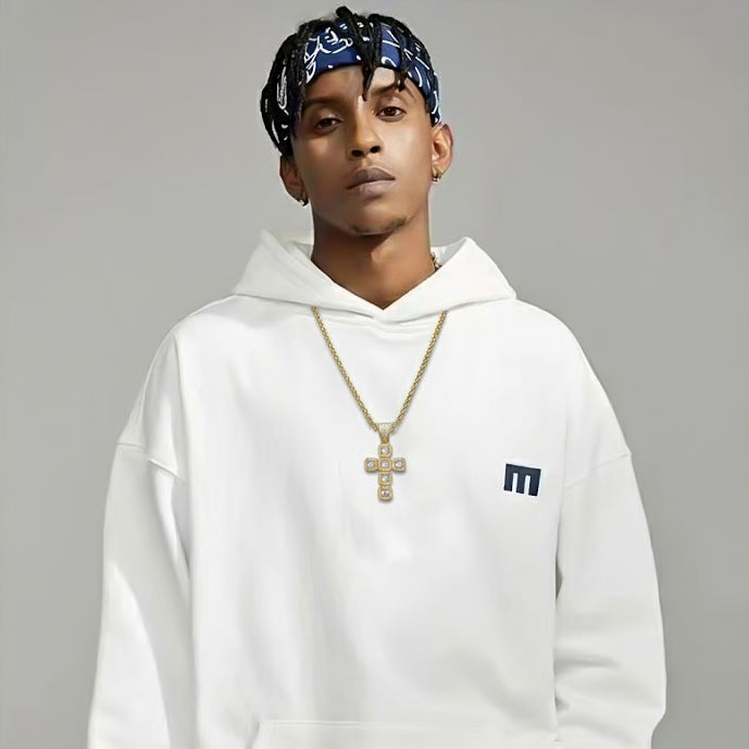 Unique Cross-Shaped Pendant with Sparkling Stones【A07】