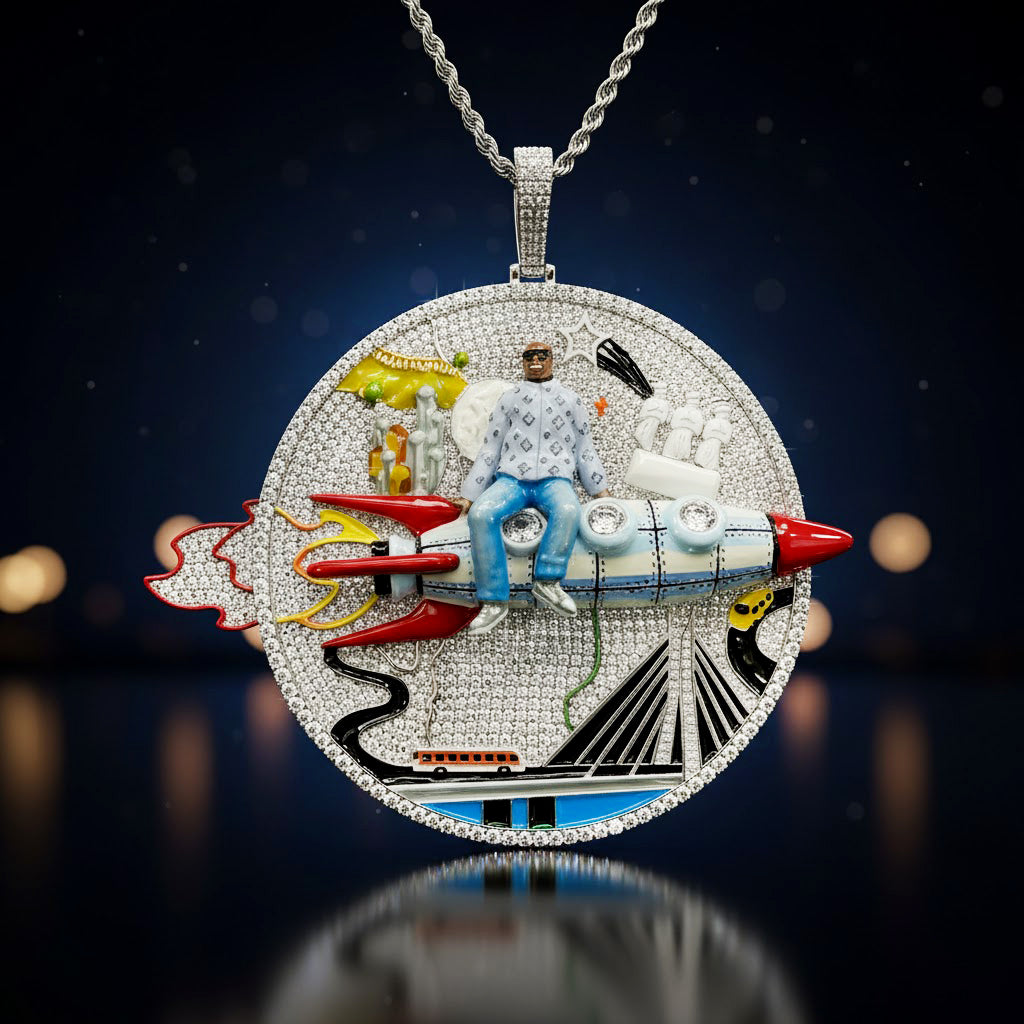 Blazing Rocketman: Hip-Hop Pendant 【A65】