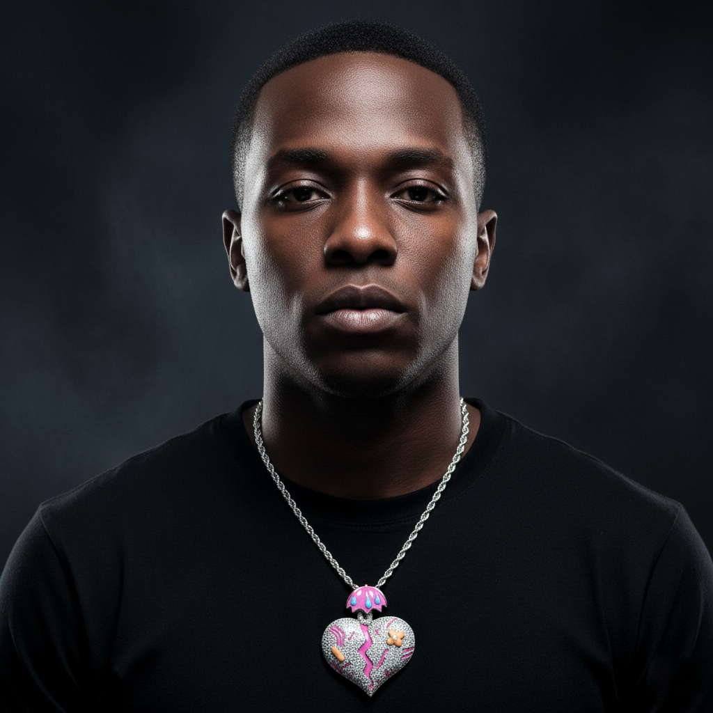 "Mended Heart" Iced-Out Pendant【A47】