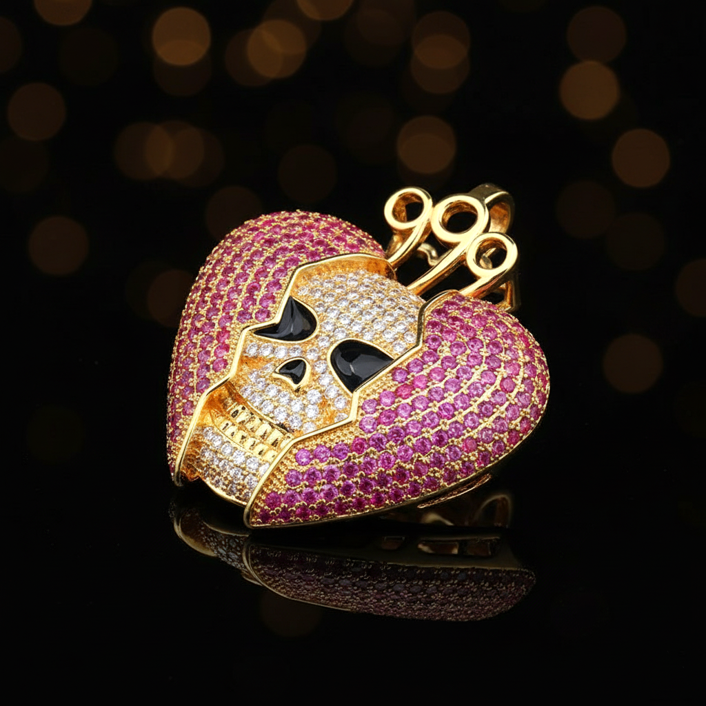 Heartbreaker Skull Iced-Out Pendant【A29】