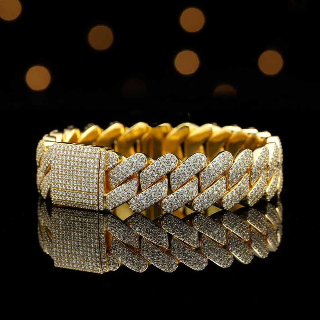 26MM Street style Hip Hop Massive Iced-Out Cuban Bracelet【A27】