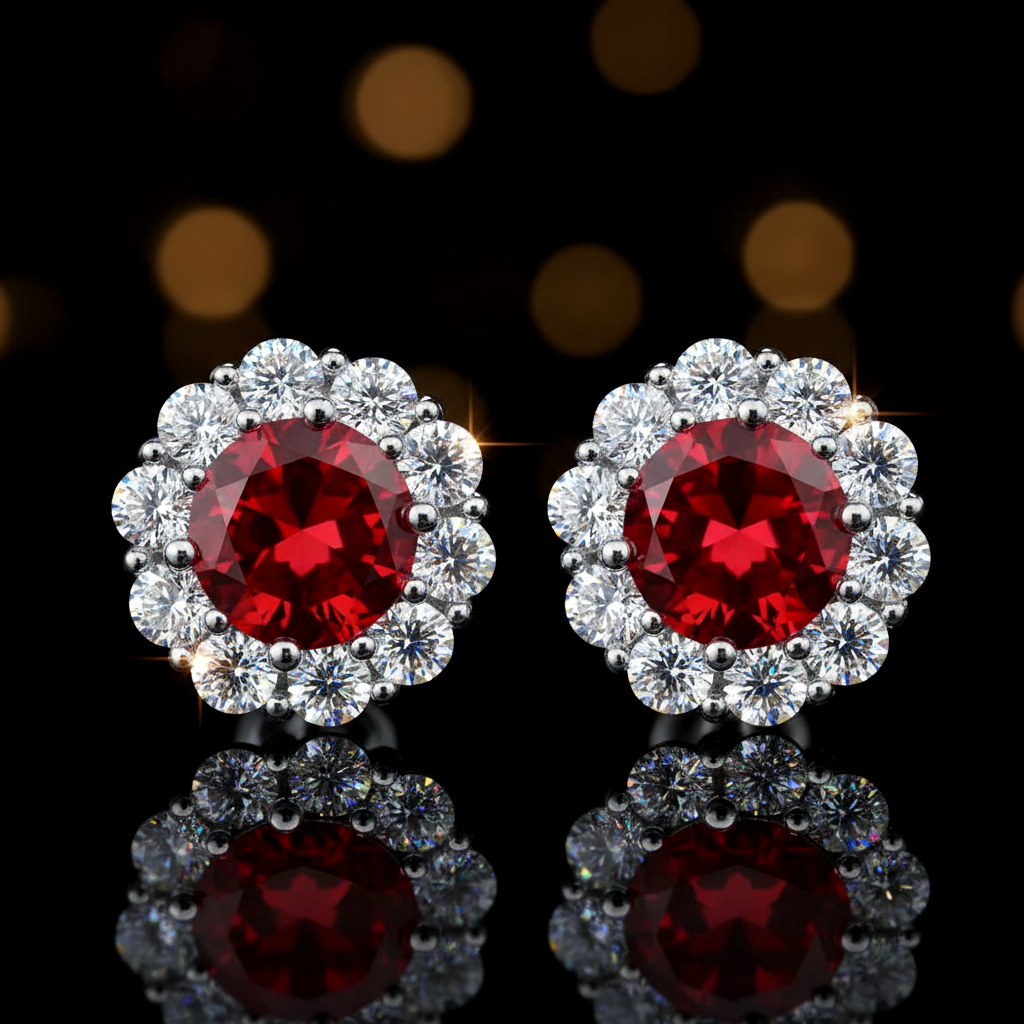 S925 Elegant Halo Stud Earrings【A39】