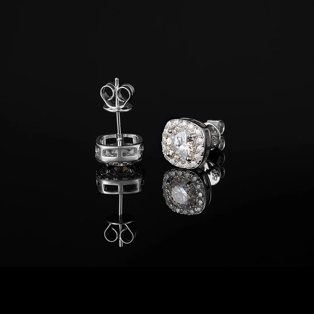 0.5 Carats *2 VVS1 Moissanite 925 Sterling Silver Square Stud Earrings