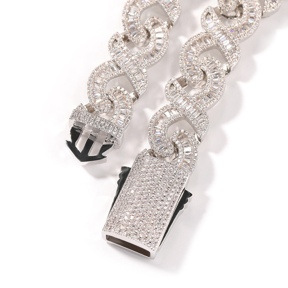 15mm Ice Out Infinity "∞"  Moissanite Diamond Chain